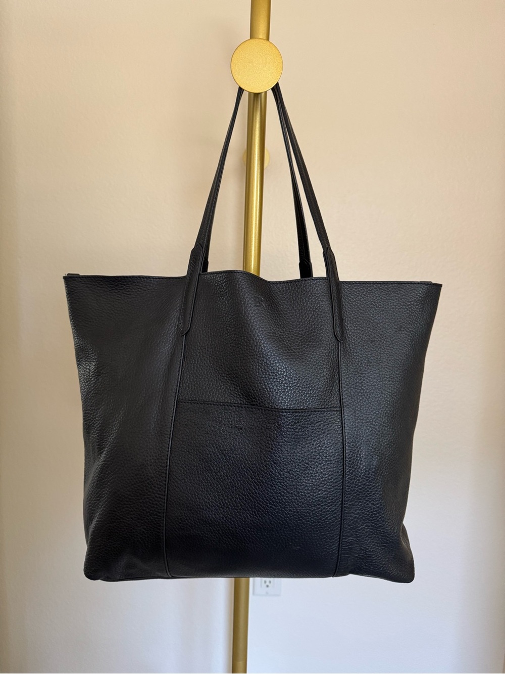 Banana Republic Black Pebbled Leather Tote Bag